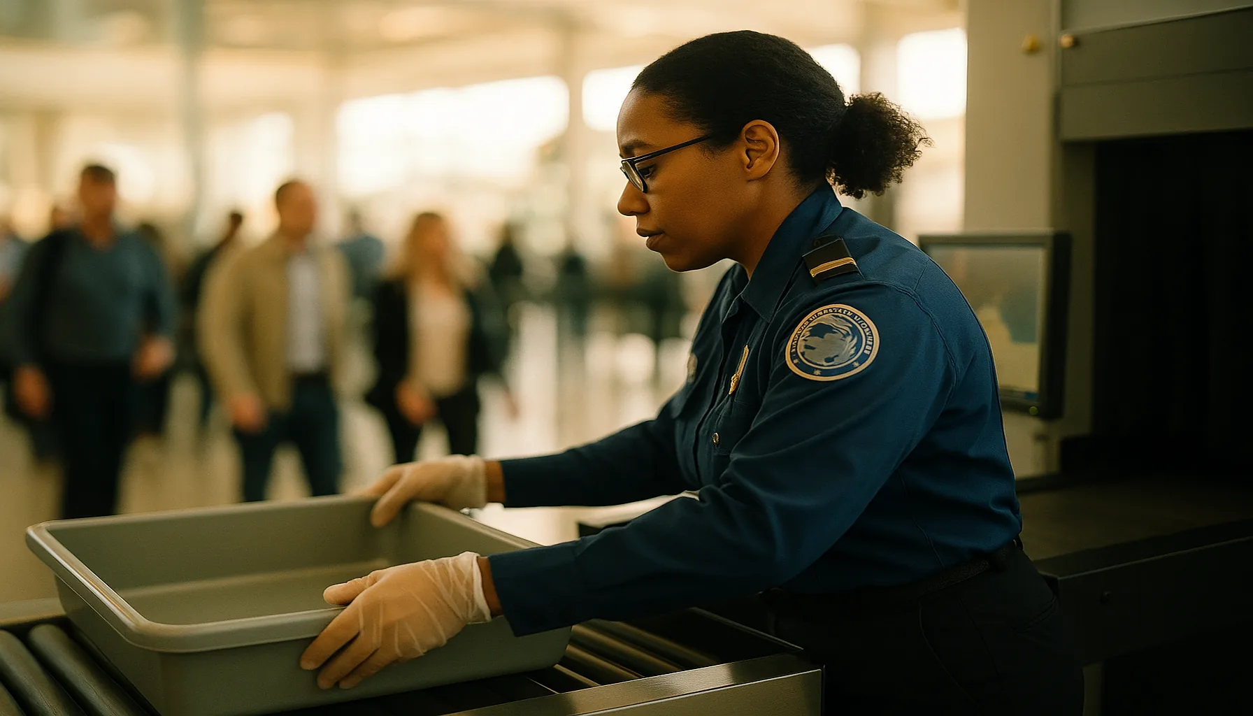 Federal workers at airport checkpoint