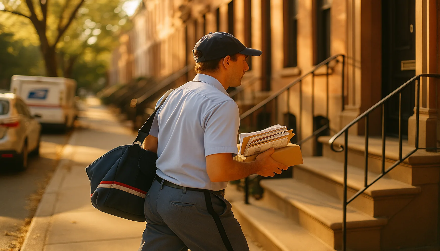 A federal worker on a daily route — repetitive work that can wear down the body over time