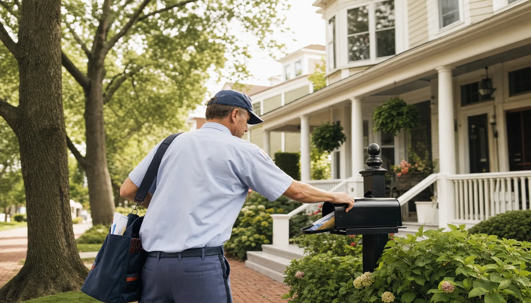 Documentary scene representing federal worker presence in Amityville, NY