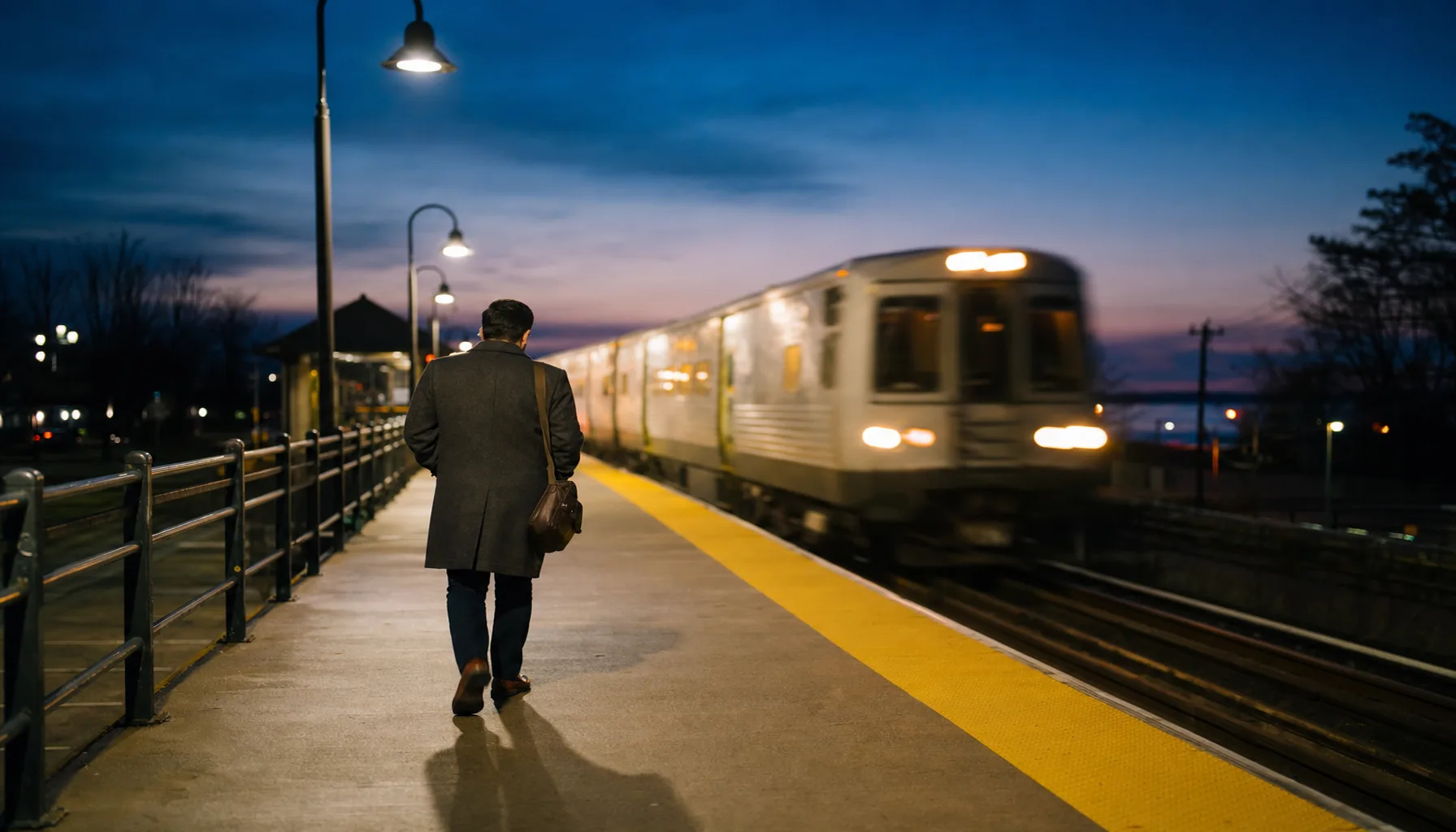 Documentary scene representing federal worker presence in Babylon, NY