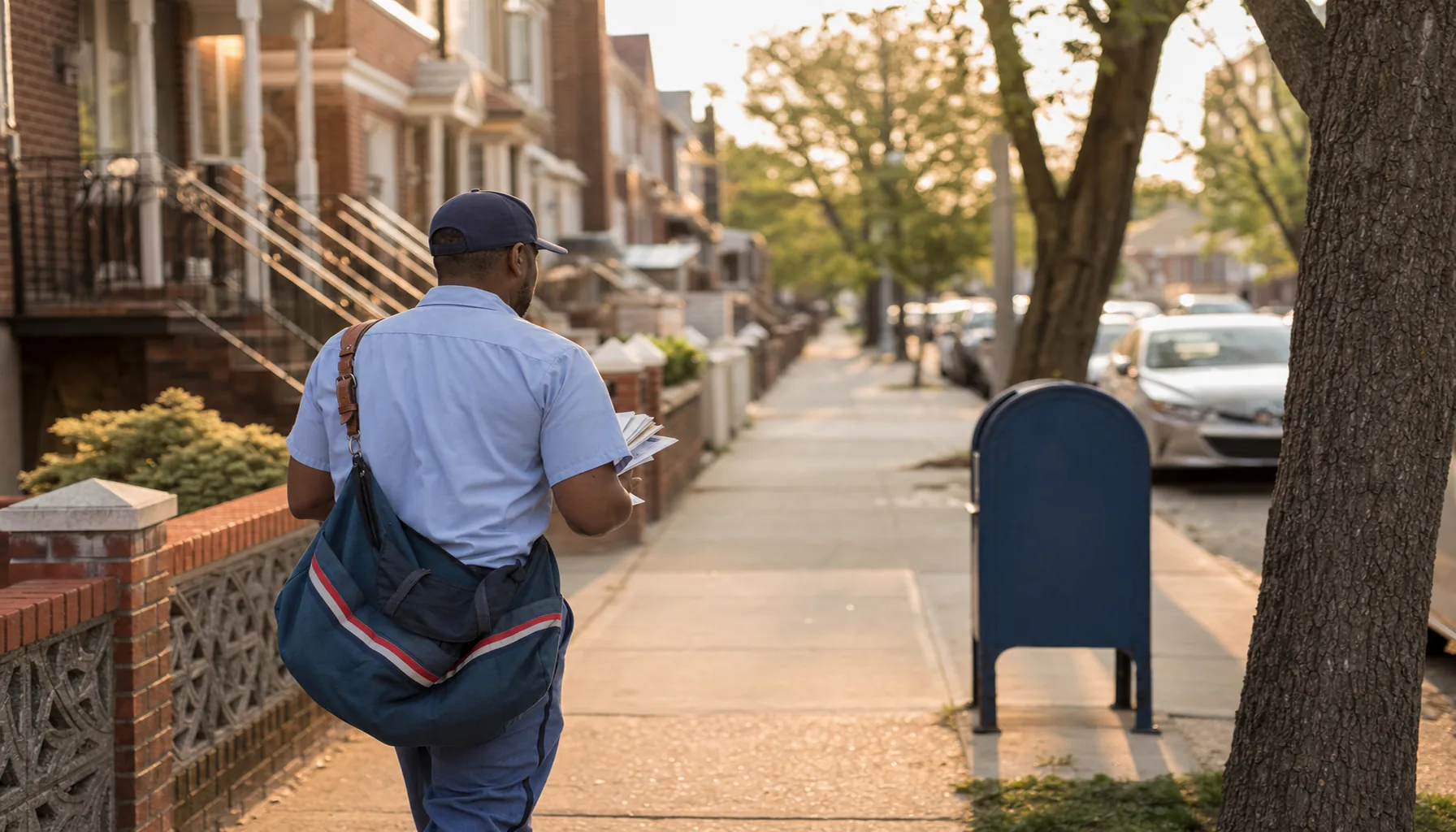 Documentary scene representing federal worker presence in Hempstead, NY