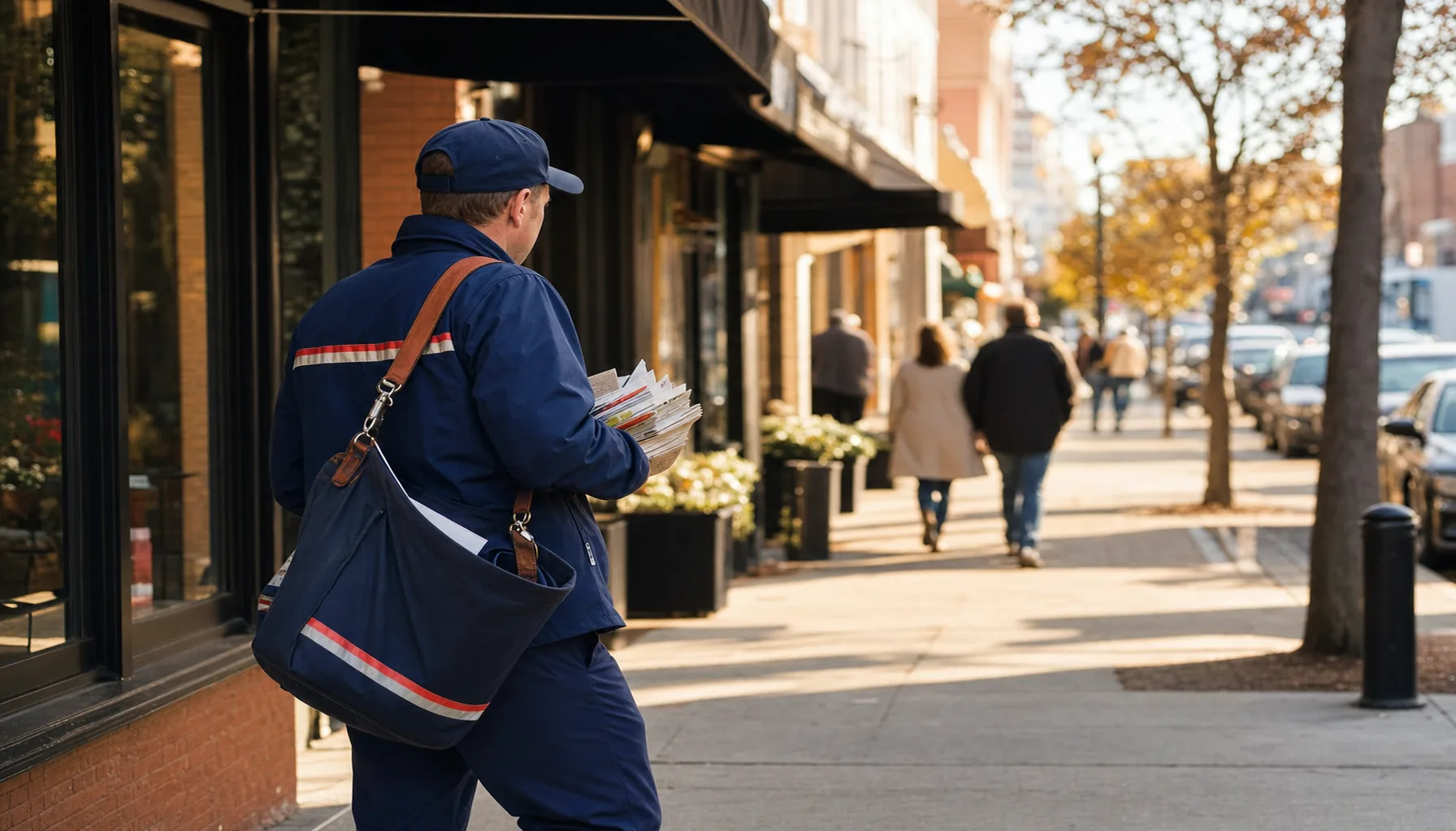 Documentary scene representing federal worker presence in Huntington, NY