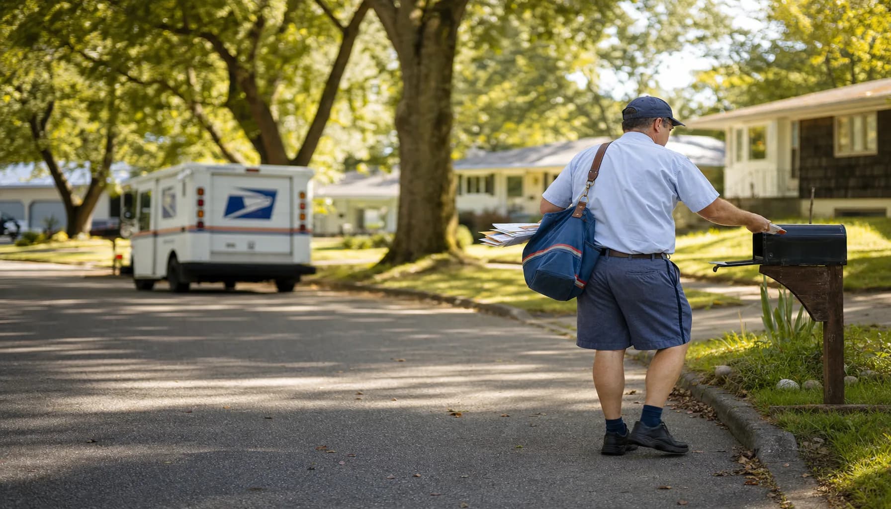 Documentary scene representing federal worker presence in Jericho, NY