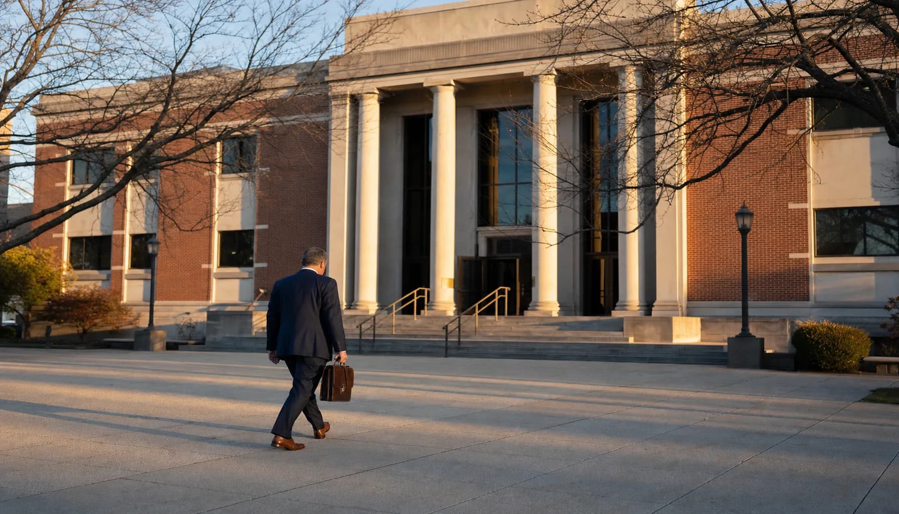 Documentary scene representing federal worker presence in Mineola, NY