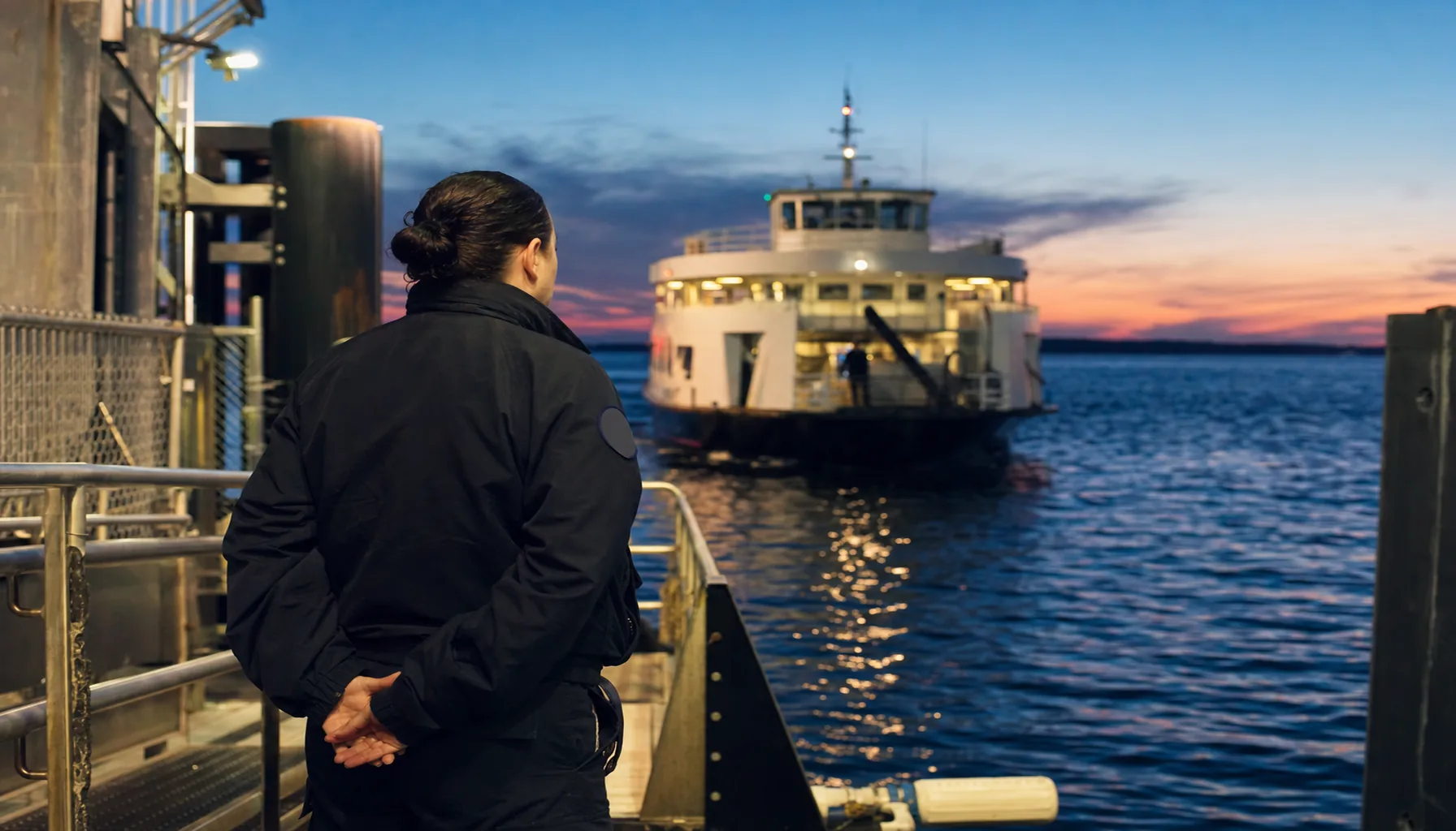 Documentary scene representing federal worker presence in Patchogue, NY